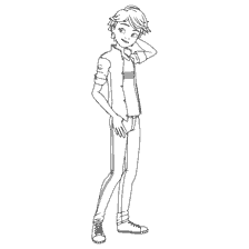 kleurplaat: Adrien Agrist uit Tales of Ladybug & Cat Noir