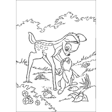Bambi i królik na kolorowanki