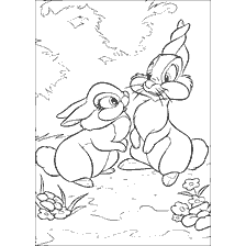 Kolorowanki z zającami z kreskówki Bambi