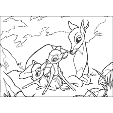 Ilustracja mamy Bambi i jej młodych