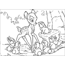 Malarstwo Bambi z zającami