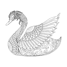 boyama sayfası: Yetişkinler için Renk - Swan