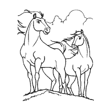 Spirit: Lord of the Prairies - Mustangs against the background of clouds