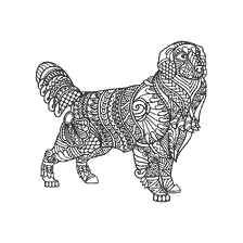 coloring page: Anti-stress coloring dog Golden Retriever with patterns