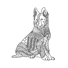 coloring page: Coloring for adults: Laika Dogs