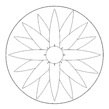 coloring page: Coloring a simple mandala with flowers