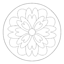 coloring page: Coloring a simple mandala with floral elements