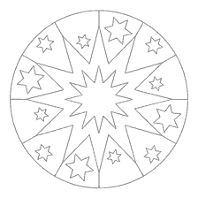 coloring page: Coloring a simple mandala with stars