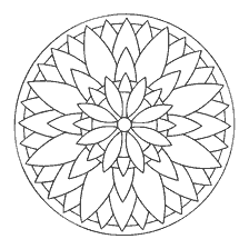 coloring page: Coloring a simple mandala with flowers and petals
