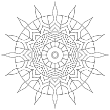 coloring page: Coloring mandala with patterns and petals