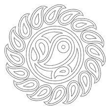 coloring page: Coloring mandala with drop shapes around the central element