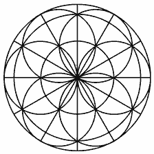 coloring page: Coloring a simple mandala in black and white