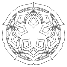coloring page: Coloring a simple mandala with geometric patterns
