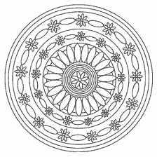 coloring page: Coloring mandala with flowers and ornaments