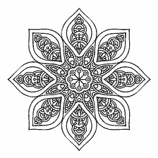 coloring page: Coloring mandala with floral ornament