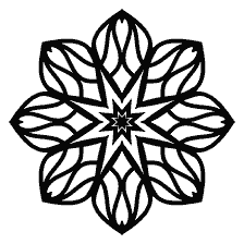 coloring page: Coloring a simple mandala with a floral pattern
