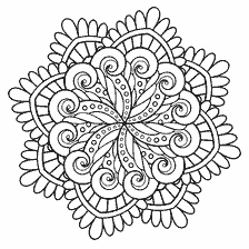 coloring page: Coloring mandala with patterns and wavy lines
