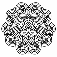 coloring page: Coloring mandala with pattern of curls