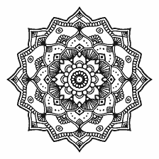 coloring page: Coloring flower mandala in black and white format