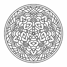 coloring page: Mandala for painting with symmetrical patterns
