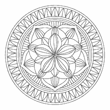 coloring page: Coloring of a flower mandala with patterns
