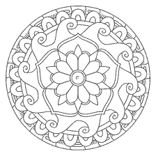 coloring page: Coloring with a mandala with flower and curls