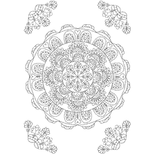 coloring page: Mandala for painting with floral elements