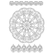 coloring page: Coloring mandala with floral elements and ornaments