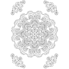 coloring page: Coloring mandala with floral patterns