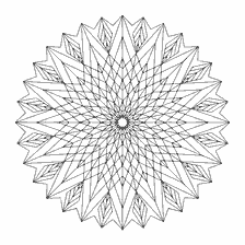 coloring page: Coloring geometric mandala with bright patterns