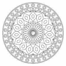 coloring page: Coloring flower mandala in black and white performance