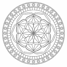 coloring page: Coloring of a flower mandala with geometric patterns