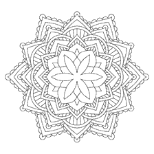 coloring page: Coloring of the Flower Mandala with details and patterns