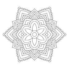 coloring page: Coloring a flower mandala with symmetrical shapes
