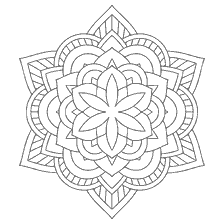 coloring page: Coloring a flower mandala with many elements and patterns