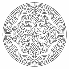 coloring page: Mandala for painting with floral patterns