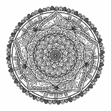 coloring page: Coloring complex mandala with detailed patterns