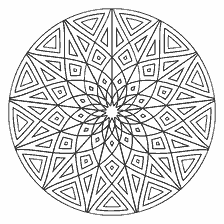 coloring page: Black and white coloring mandala with geometric pattern