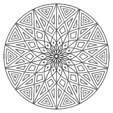 coloring page: Coloring a complex mandala with geometric patterns