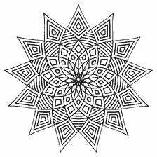 coloring page: Mandala for painting with geometric patterns