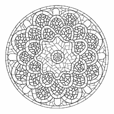 coloring page: Mandala for painting with geometric pattern