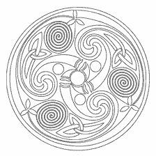 coloring page: Coloring mandala with ornaments and spirals