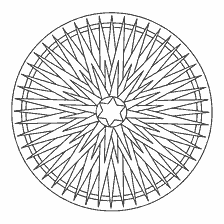 coloring page: Coloring mandala with geometric patterns in the form of spikes