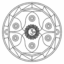 coloring page: Coloring mandala depicting the chakra of Ajna