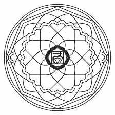 coloring page: Mandala with Muladhara chakra for coloring