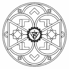 coloring page: Coloring of the mandala depicting the chakra of Vishudha