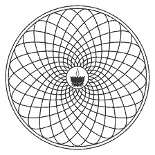 coloring page: Coloring mandala with Ayawari symbol and lotus flower