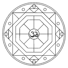 coloring page: Coloring mandala with Om symbol