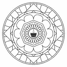 coloring page: Coloring Mandala with Ayawari symbol