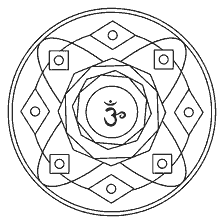 coloring page: Coloring mandala with Sahasrara symbol